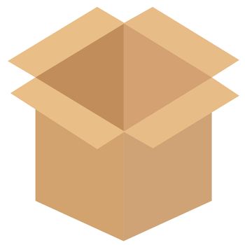 recycle brown box on white background. Box icon for your web sit