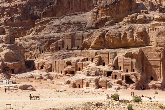 Small rock carved houses at Petra