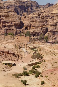 The valley with royal tombs in Petra