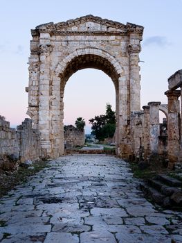 Monumental arch in Tyre Roman hippodrome, Lebanon