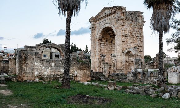 Monumental arch in Tyre Roman hippodrome, Lebanon