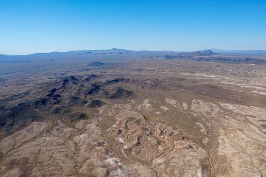 Aerial view of desert next the Lake Mead in Mohave County, Arizona
