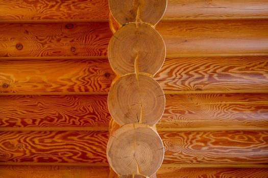 Wooden walls of a county house - natural material
