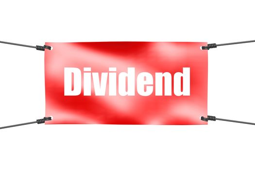 Dividend word with red banner