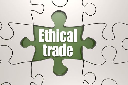 Ethical trade word on jigsaw puzzle