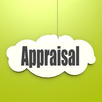 Appraisal word on white cloud
