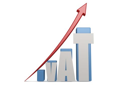VAT word on the upward graph and red arrow