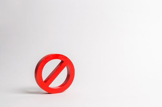 No sign or No symbol. Minimalism. The concept of prohibition and restriction. Censorship, control over the Internet and information. Restrictive laws. Crazy laws printer. something is not permitted