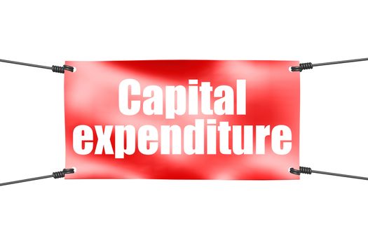 Capital expenditure word with red banner
