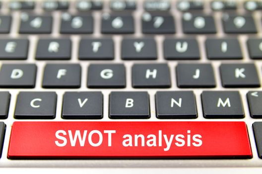 SWOT analysis word on computer space bar