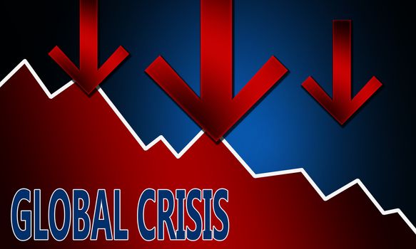 Global economic recession concept