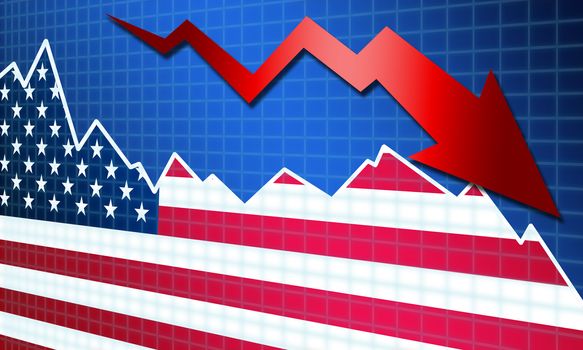Recession and declining of economy in USA