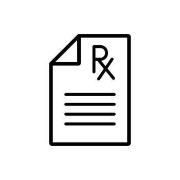 Medical prescription Rx vector icon. Medical sign