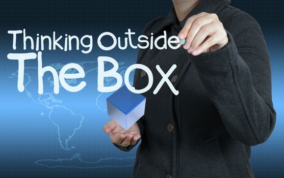  word thinking outside the box as concept