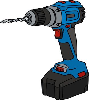 The blue cordless screwdriver