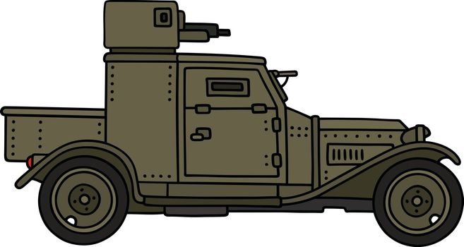 The vintage armored car