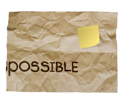 tear recycle envelope with crumpled paper through word impossibl