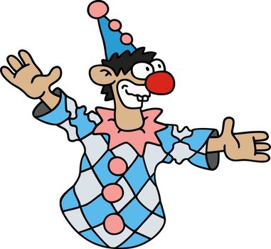 The funny blue and white harlequin