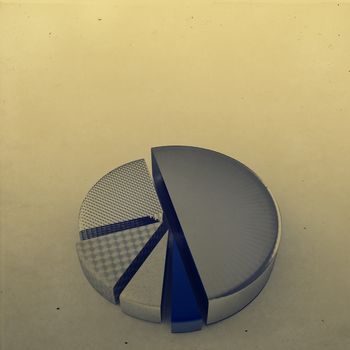 different pie chart as vintage style concept