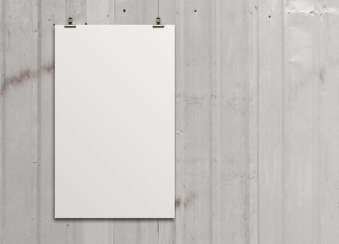 blank paper card 3d on composition wall 