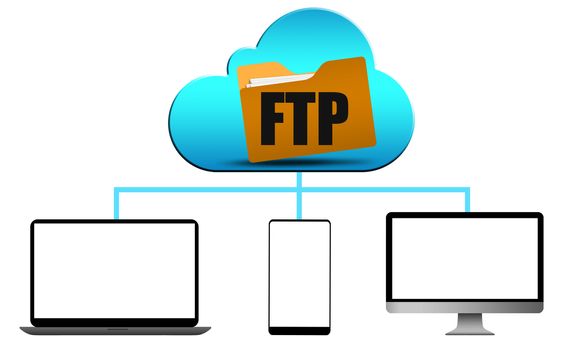 File transfer protocol concept with computing divices