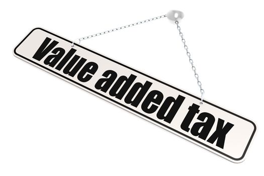 Value added tax word hang on the banner