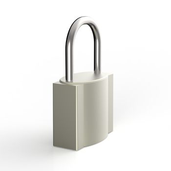 3d metal padlock as security concept 