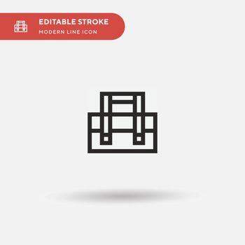 Sport Bag Simple vector icon. Illustration symbol design template for web mobile UI element. Perfect color modern pictogram on editable stroke. Sport Bag icons for your business project