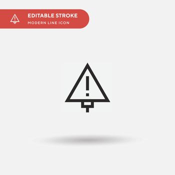 Warning Sign Simple vector icon. Illustration symbol design temp