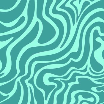 Vector pattern of turquoise smooth lines on a blue background. P