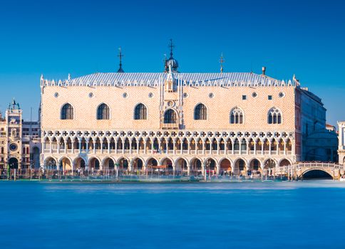 Venice - January 2017, Italy: View of The Doge's Palace (Palazzo Ducale), the famous landmark of Venice