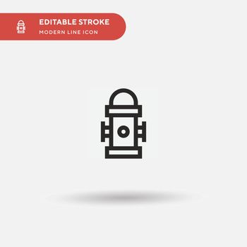 Fire Hydrant Simple vector icon. Illustration symbol design temp