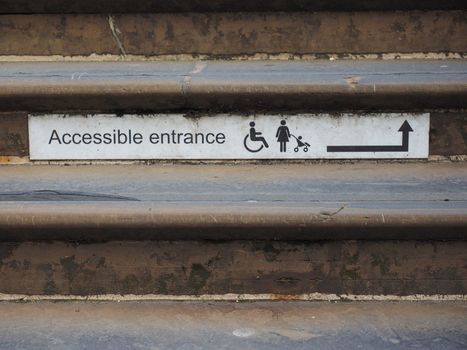 accessible entrance sign