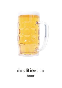 German word card: Bier (beer)