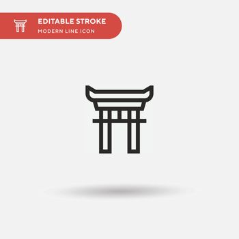 Torii Gate Simple vector icon. Illustration symbol design templa