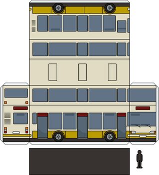 The paper model of a double decker