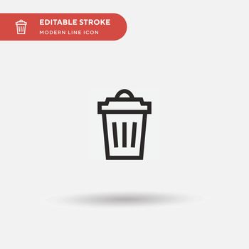 Trash Can Simple vector icon. Illustration symbol design templat