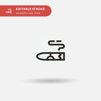 Cigar Simple vector icon. Illustration symbol design template fo
