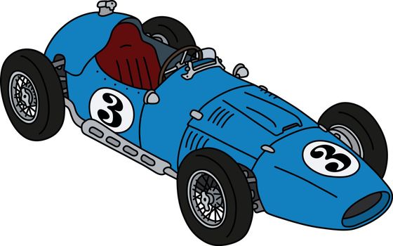 The classic blue racecar
