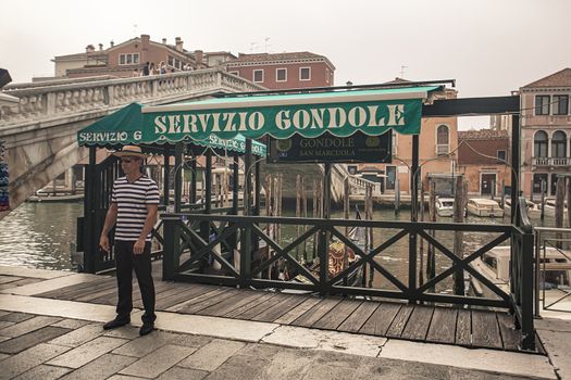 Gondola service in Venice with gondolier