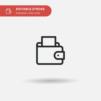 Wallet Simple vector icon. Illustration symbol design template for web mobile UI element. Perfect color modern pictogram on editable stroke. Wallet icons for your business project