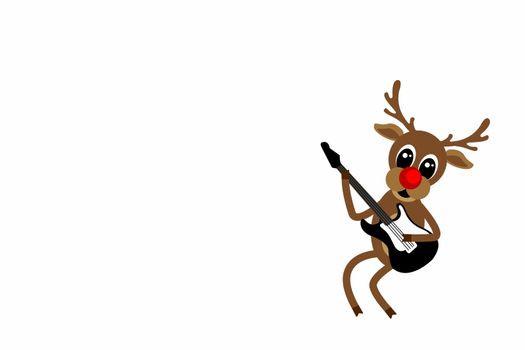 illustration of christmas cards with Rudolph with copy space