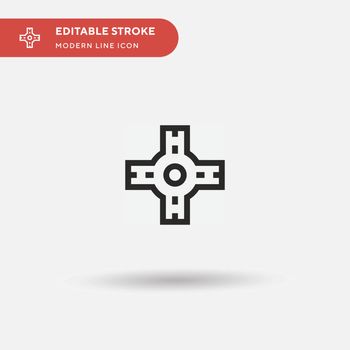 Roundabout Simple vector icon. Illustration symbol design templa