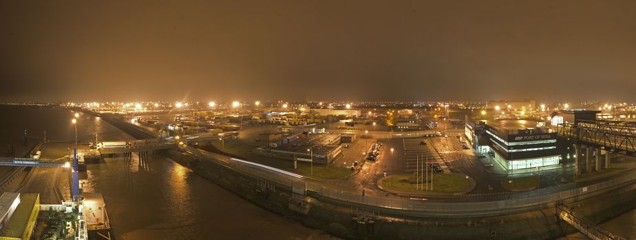 Hull docks at night