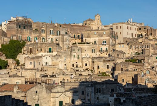 View of the Sassi di Matera a historic district in the city of Matera, Basilicata. Italy
