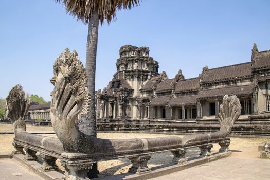 Naga near the main temple at Angkor wat.