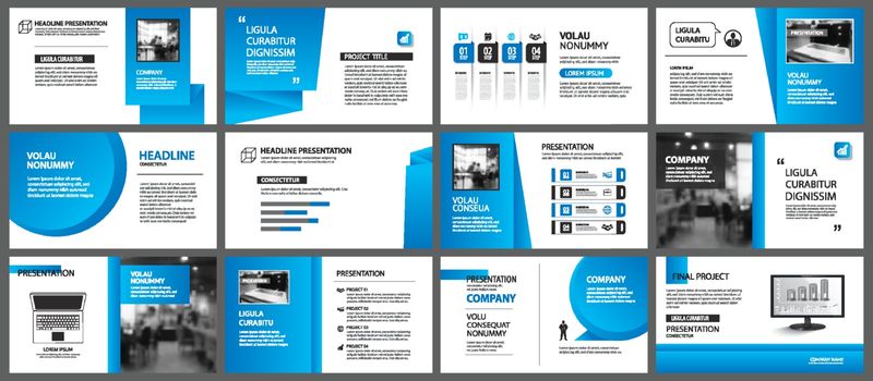 Presentation and slide layout template. Design blue gradient in 