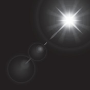 Transparent lens flares glow light effect. Star burst with spark
