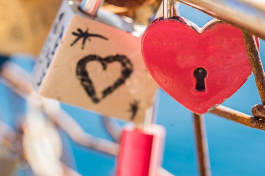 Romantic love padlocks