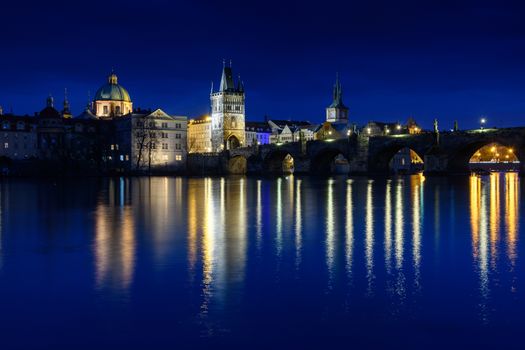 Prague city at night
